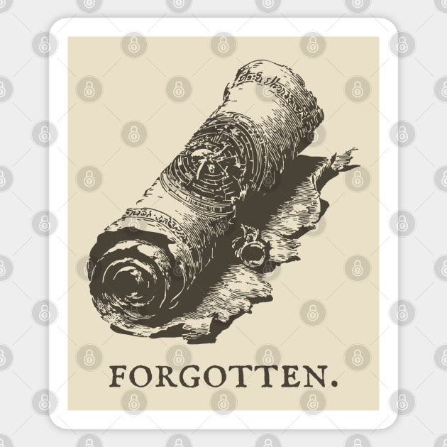 Forgotten Ancient Scroll of Lore Illustration Sticker by TuncGK